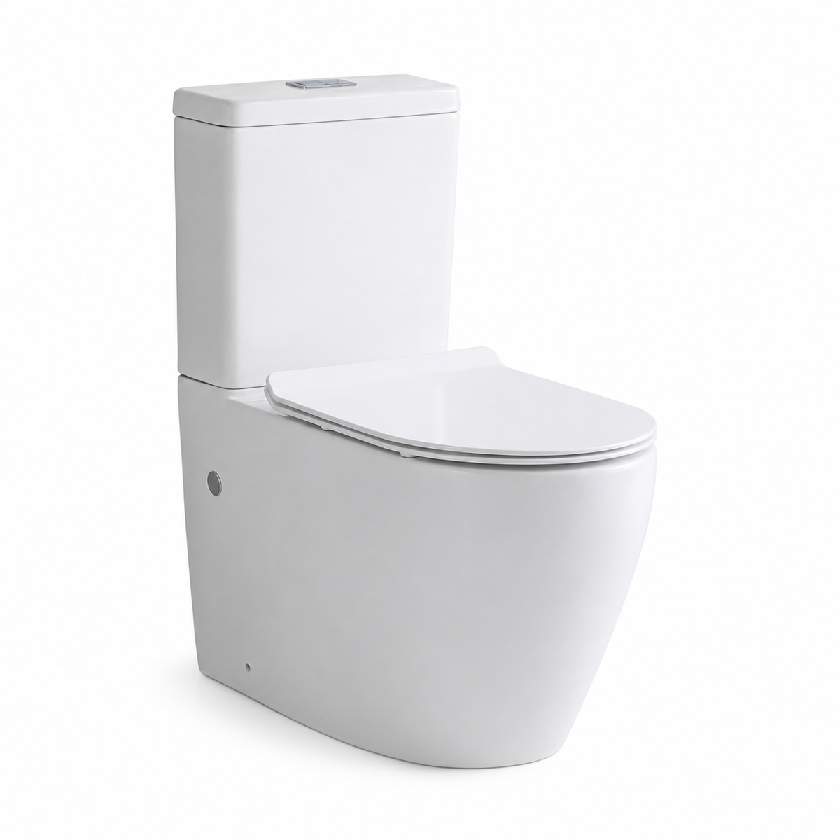 D-Shape Semi Comfort Height Rimless Close Coupled Toilet