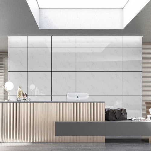 Carrara White Polished Italian Tile 60 x60 cm
