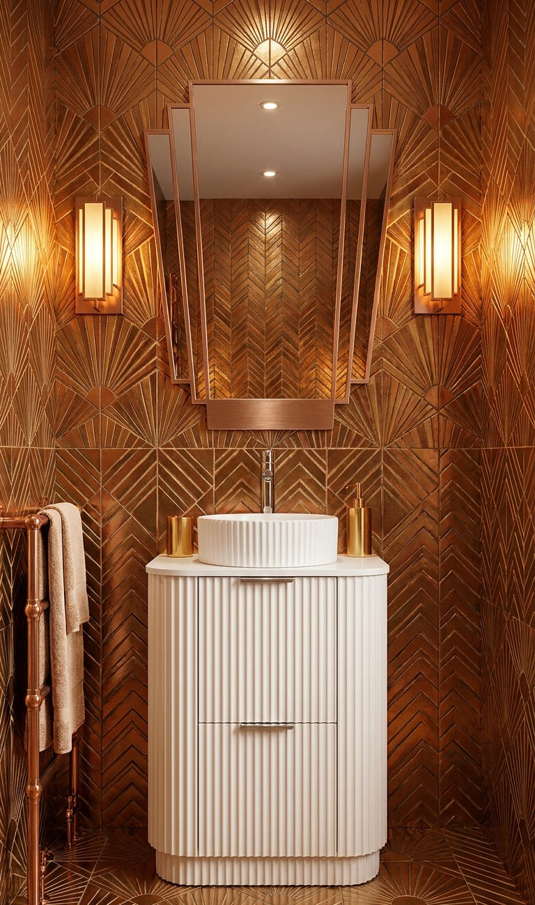 600mm Fluted Floor Standing Vanity Unit with Basin Creamy White Beige Matt Colour