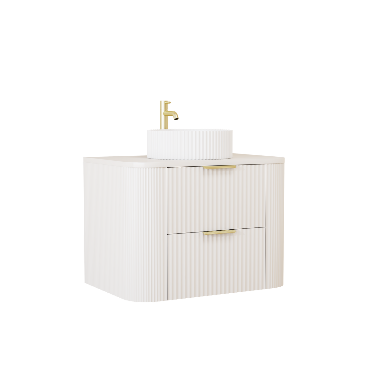 750mm Fluted Wall-Hung Vanity Unit with Worktop