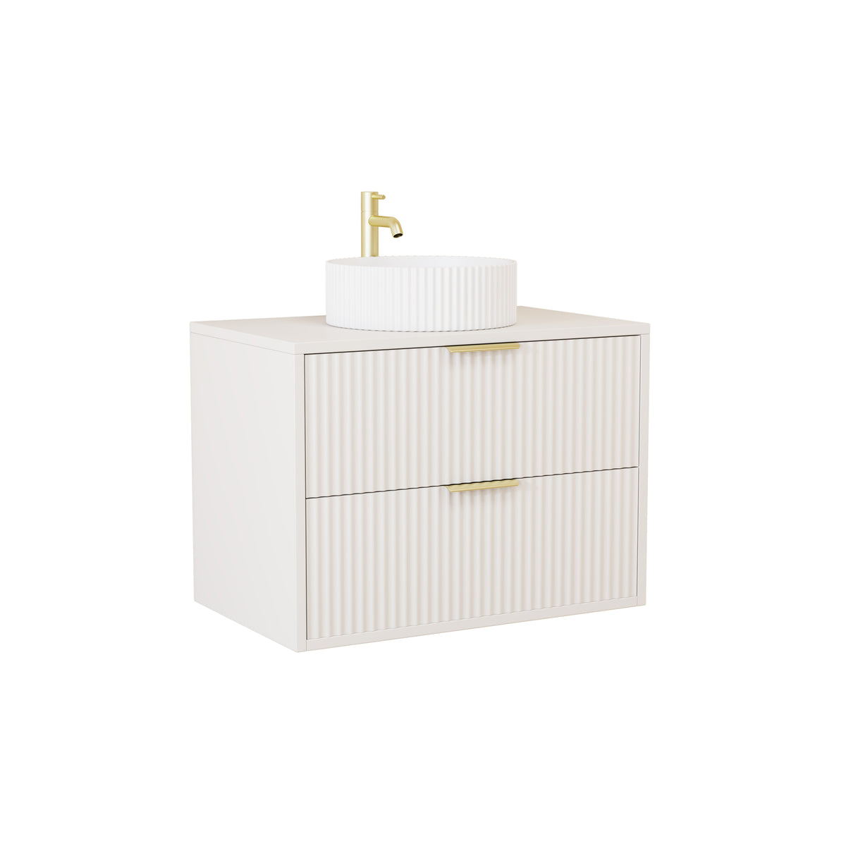 750mm Fluted Wall-Hung Vanity Unit with Worktop