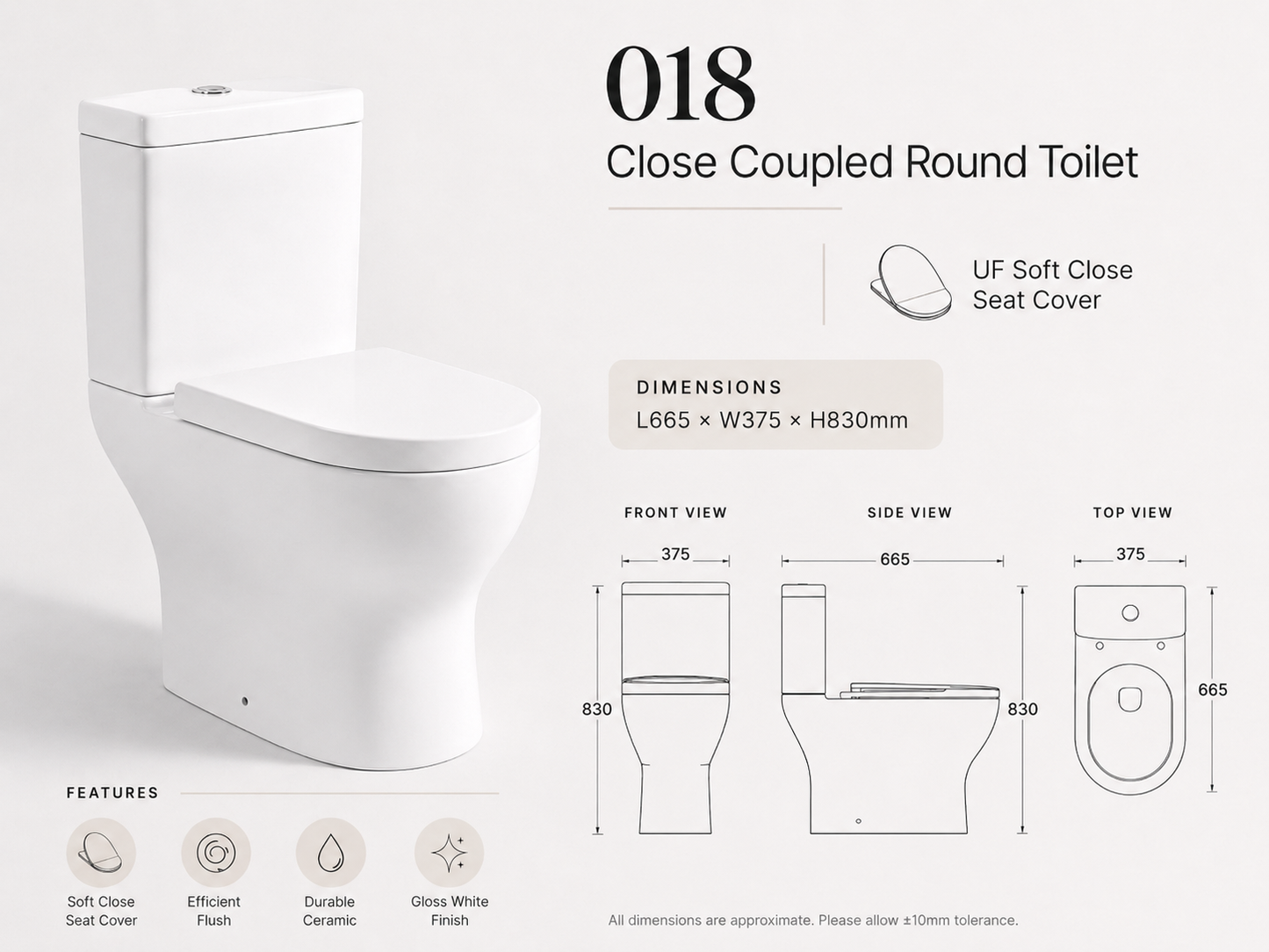 018 Round Close Coupled Toilet