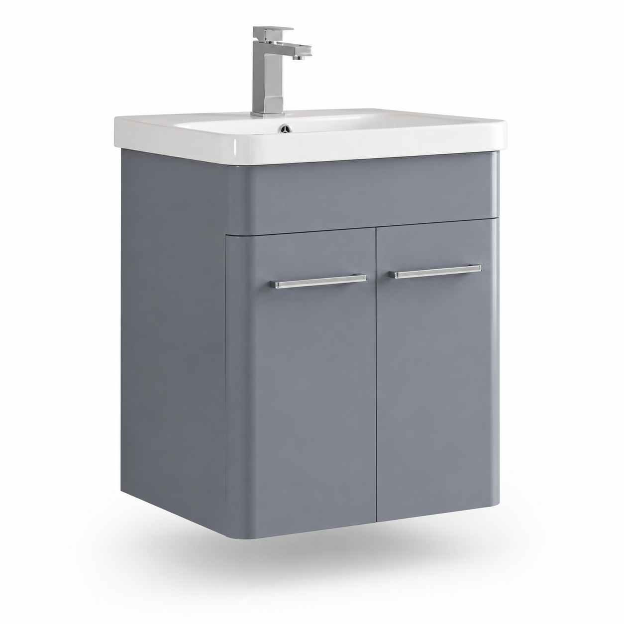 500mm Wall-Hung Vanity Unit with Curved-edge Ceramic Basin