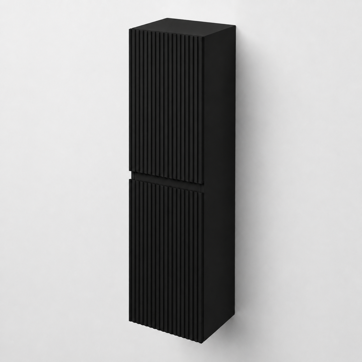 300mm Fluted Wall-Hung Tall Bathroom Storage Cabinet