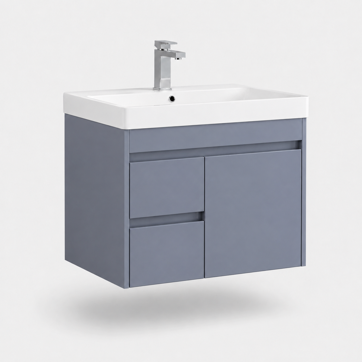 750mm Handle less Drawer Wall-Hung Vanity Unit with Ceramic Basin