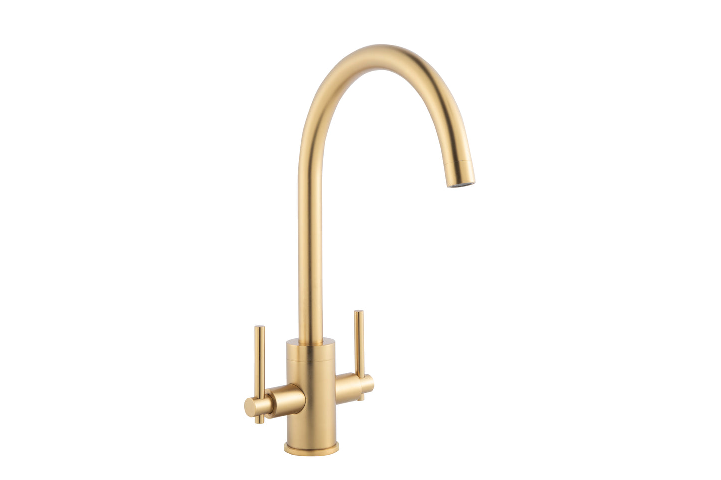 Marrone River Kitchen Chrome Mixer Tap Brushed Brass