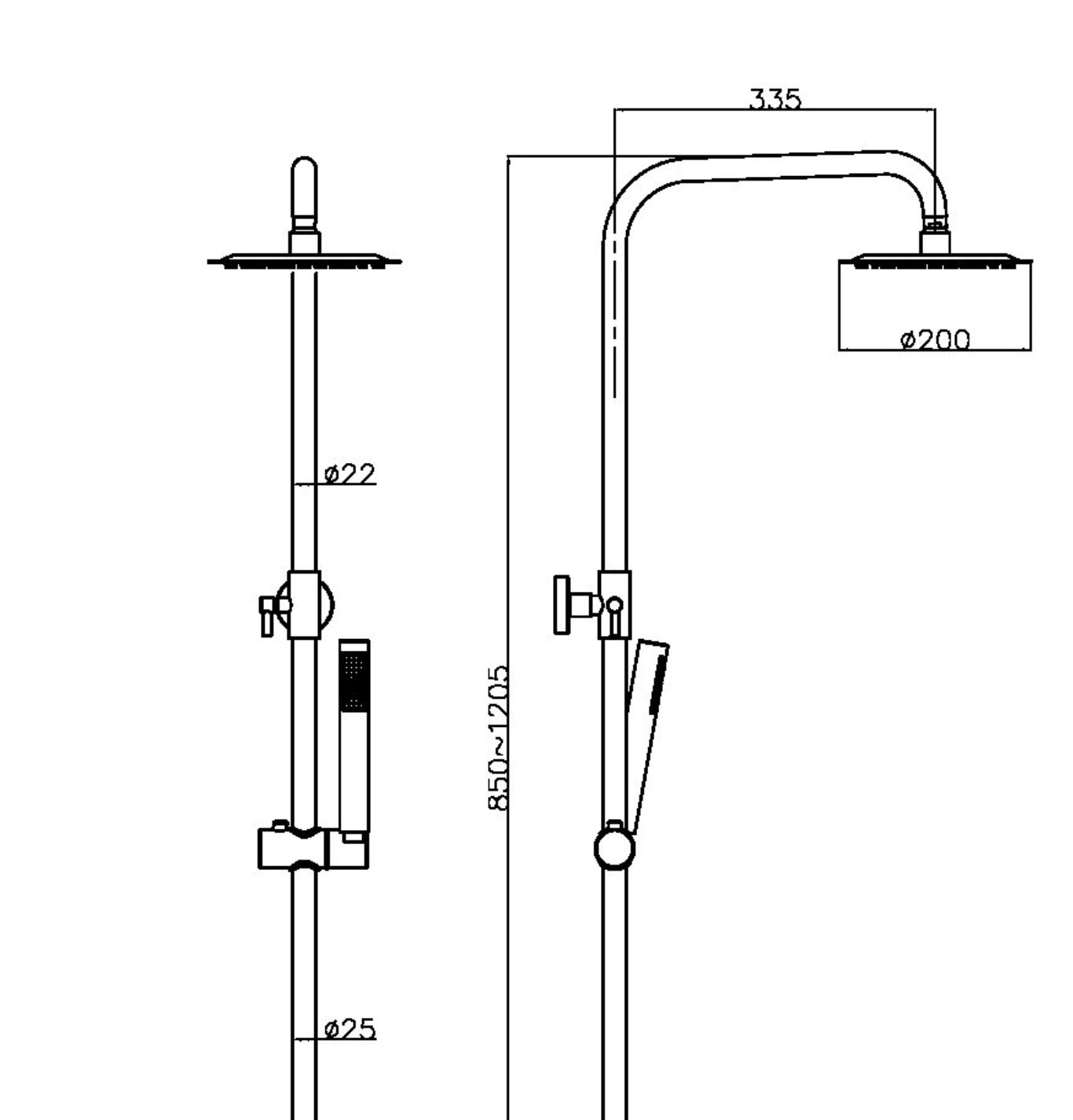 Malibu Rain Shower Mixer Valve Brass