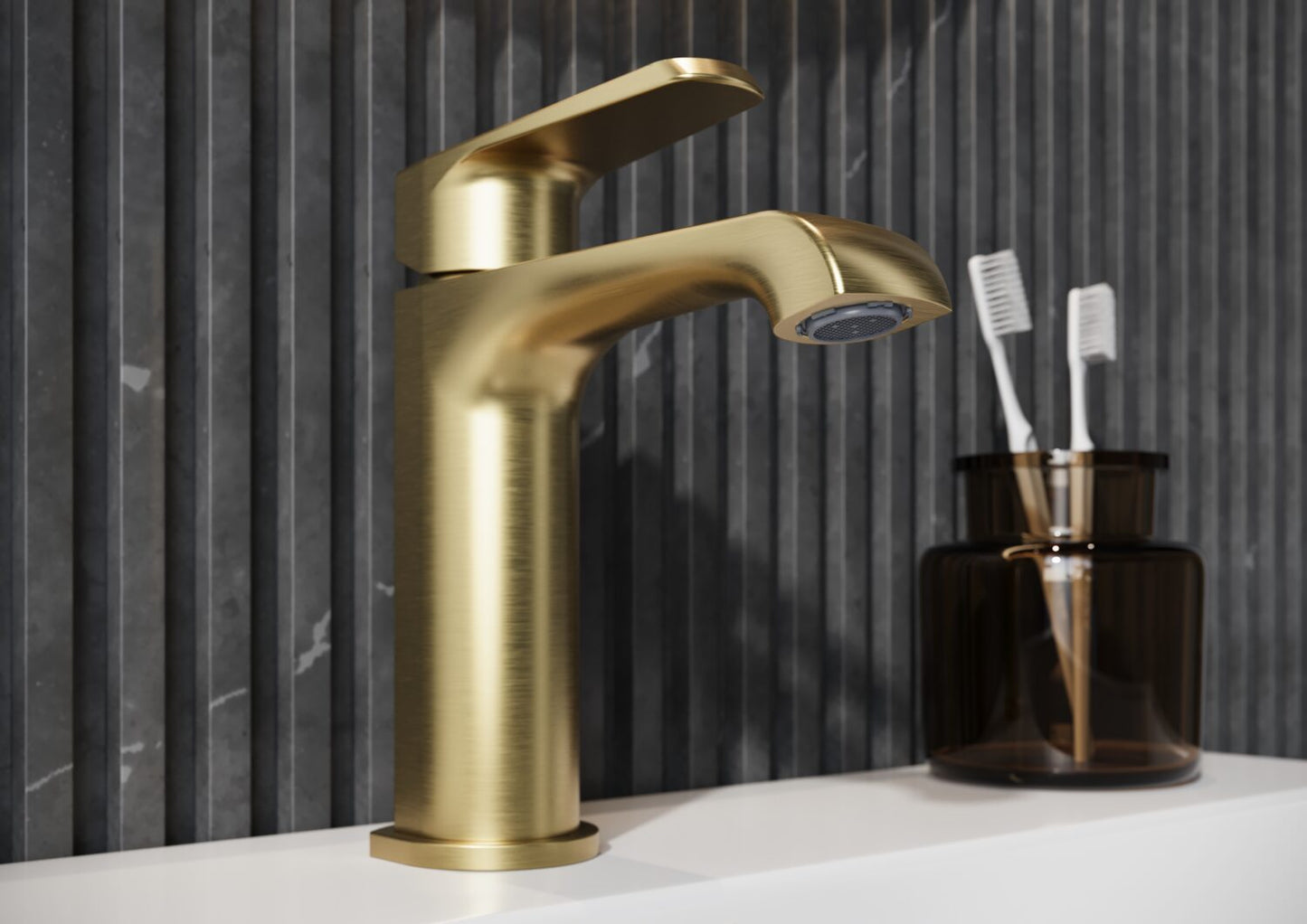 Nevada Brushed Brass Basin Mixer Tap