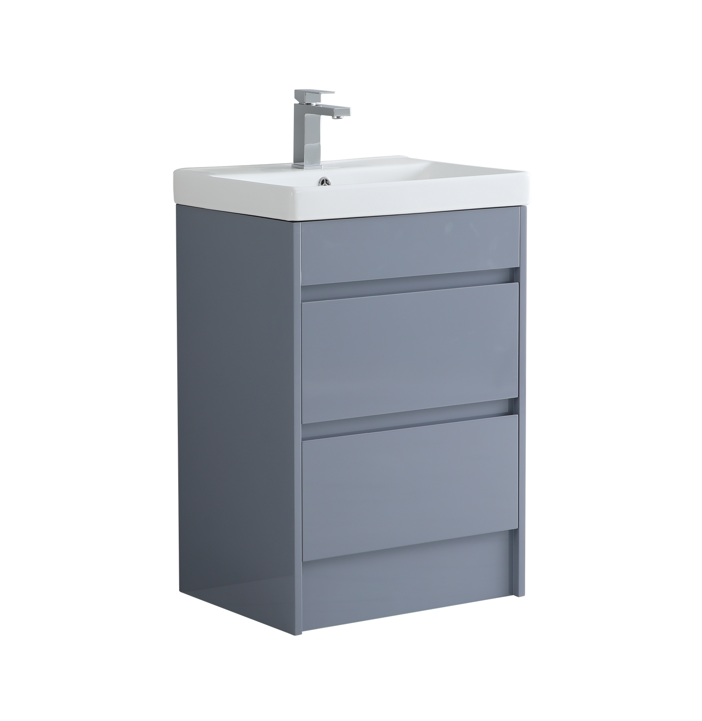 600 mm Floor Standing Vanity Unit with Slim Ceramic Basin