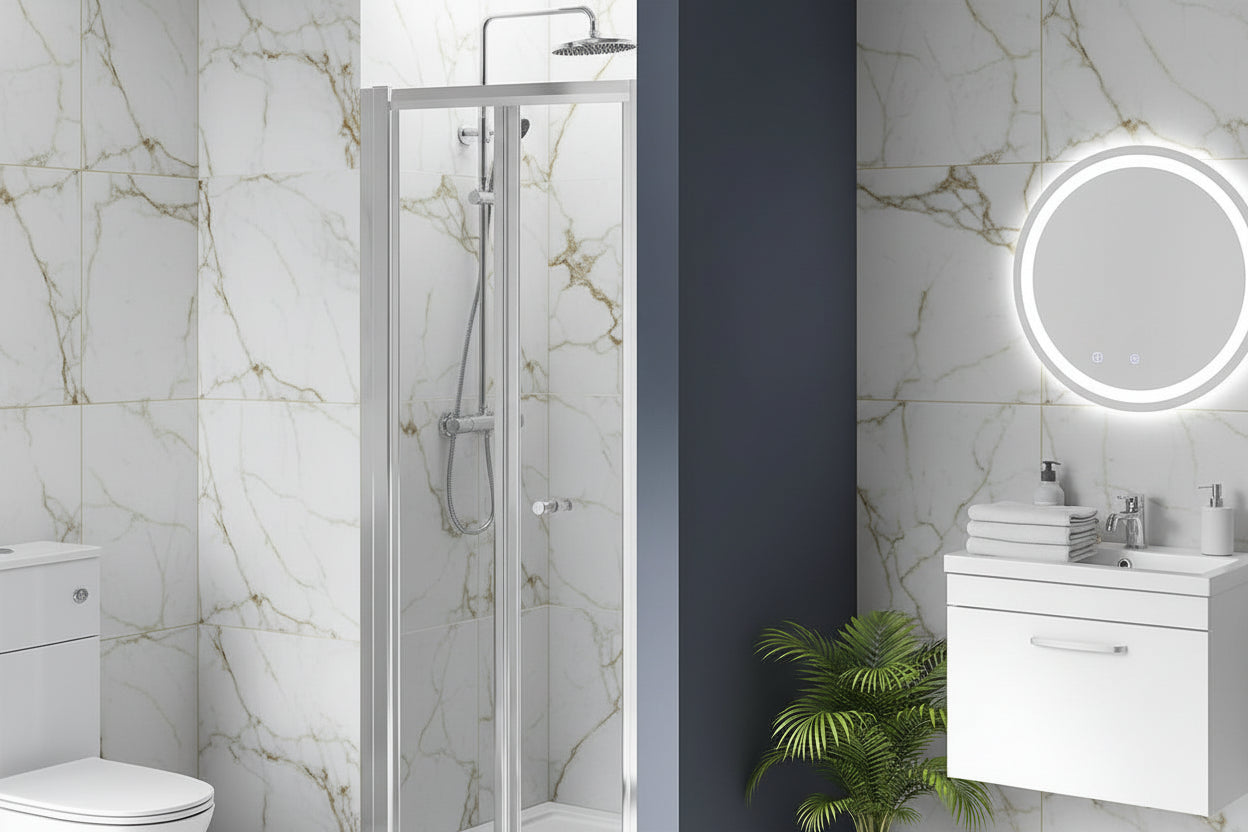 700mm x 1900mm x6 mm Alexa Bi-Fold Shower Door Polished Chrome