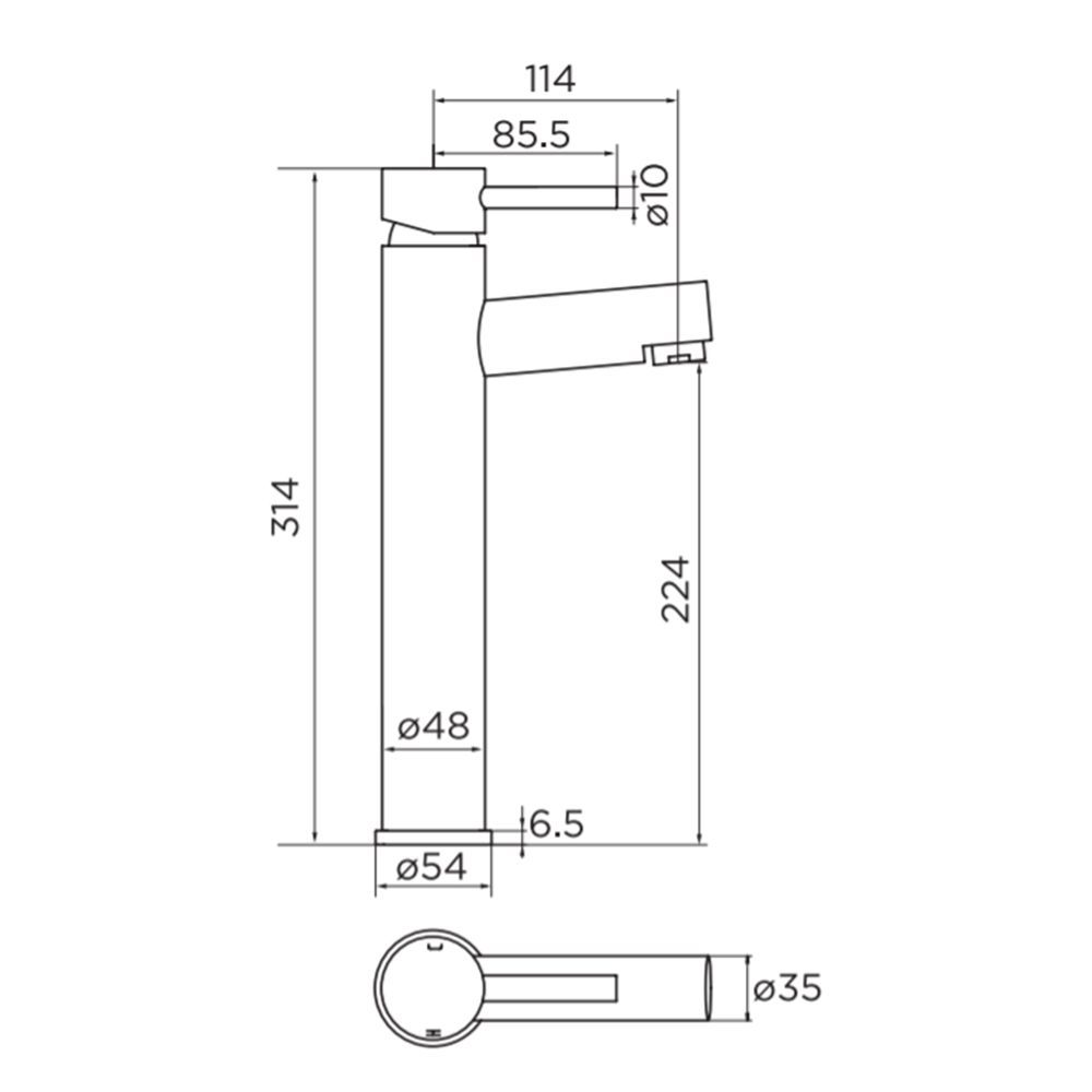Clapham Tall Basin Mixer Tap in Chrome & Pair of Bath Taps