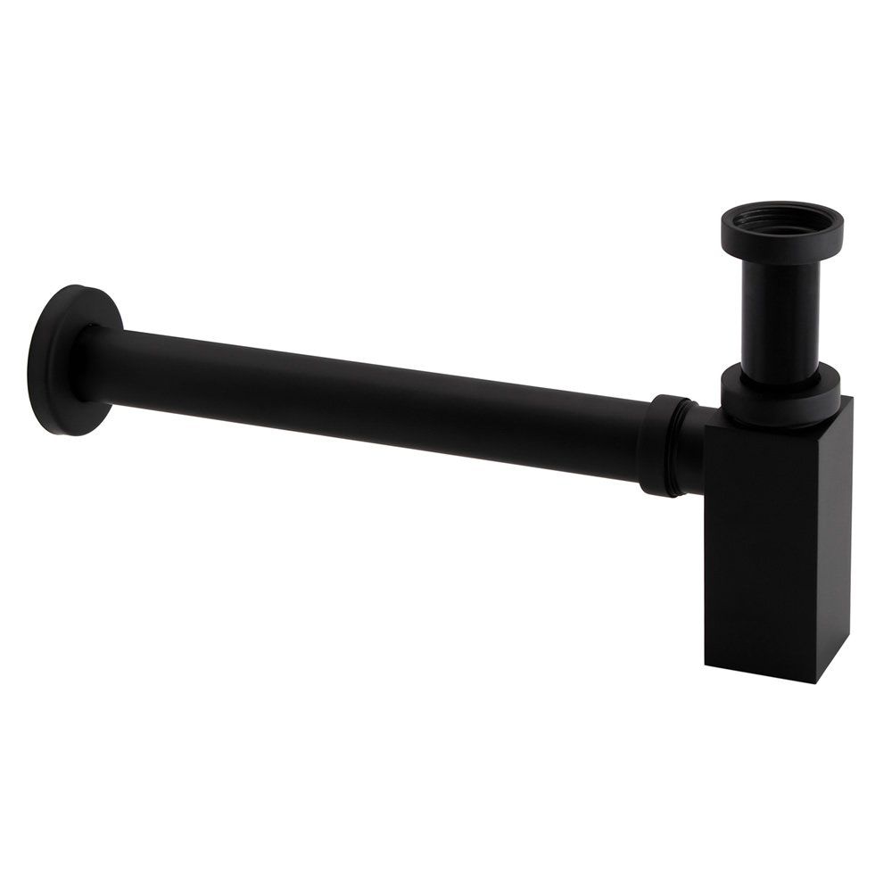 Cubex Square Basin Bottle Trap - Matt Black