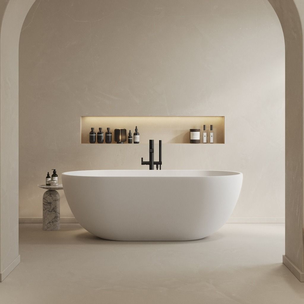 1700 x740 mm Free Standing Bath White Gloss Finish