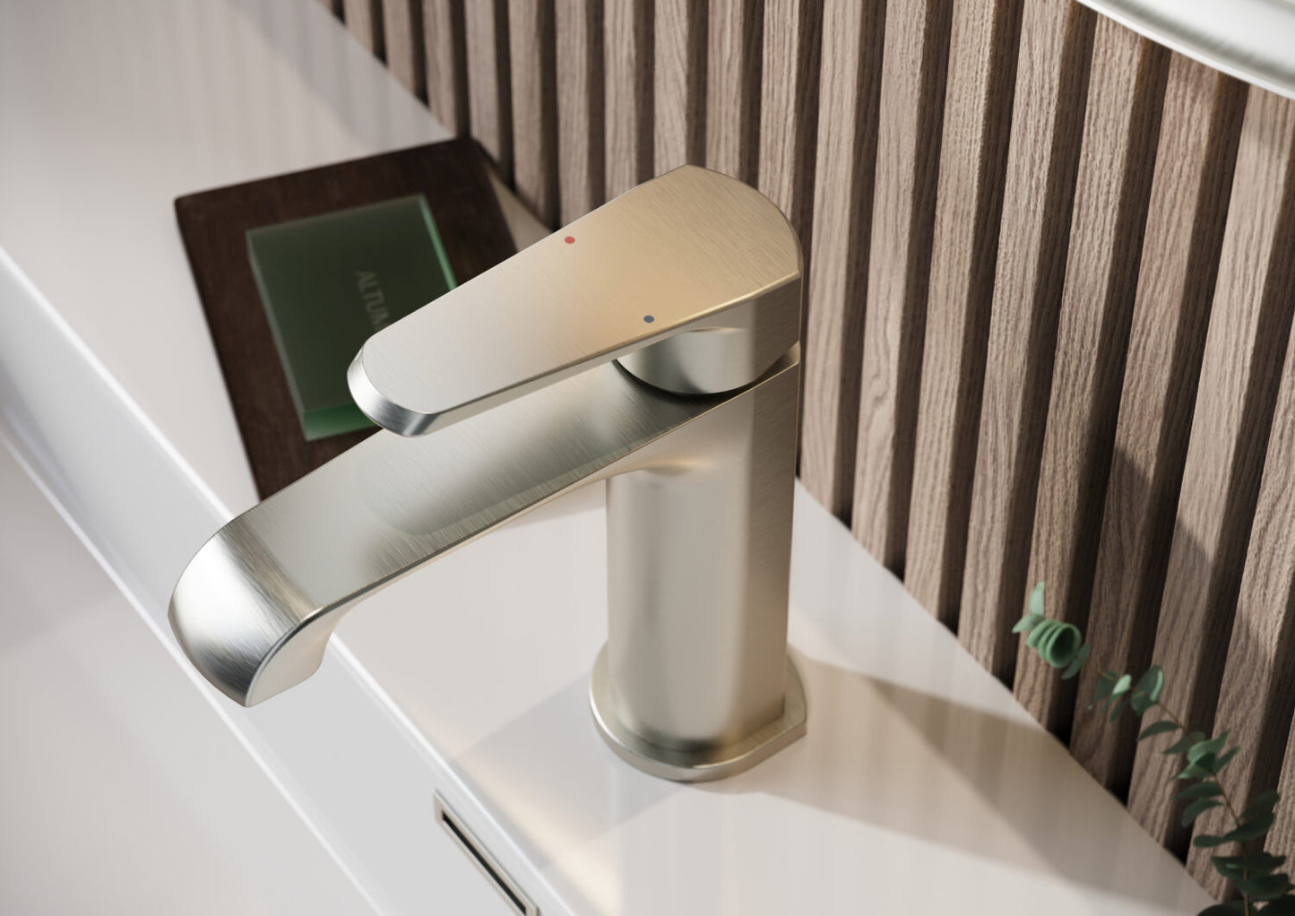 Nevada Brushed Nickel Finish Basin Mixer Tap