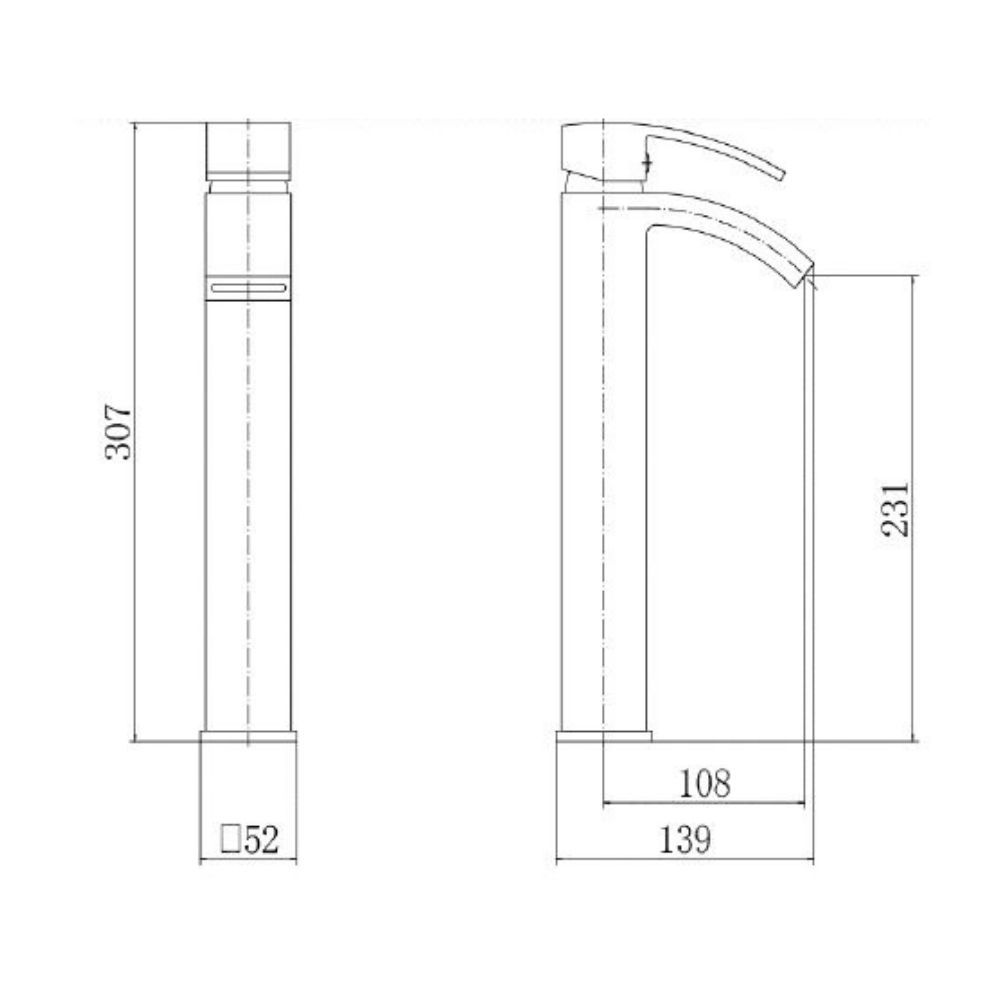 Carina Tall Basin Mixer Tap FREE WASTE