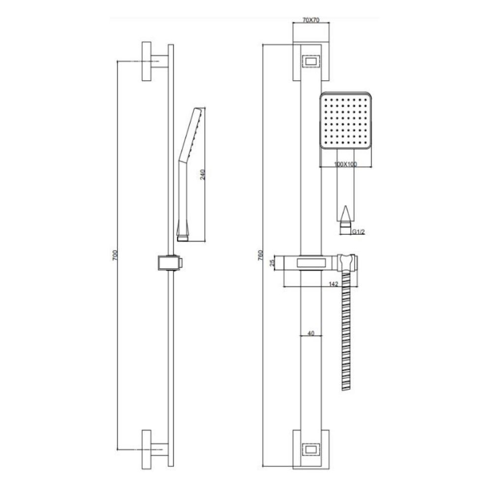 Mayfair Square Slide Rail