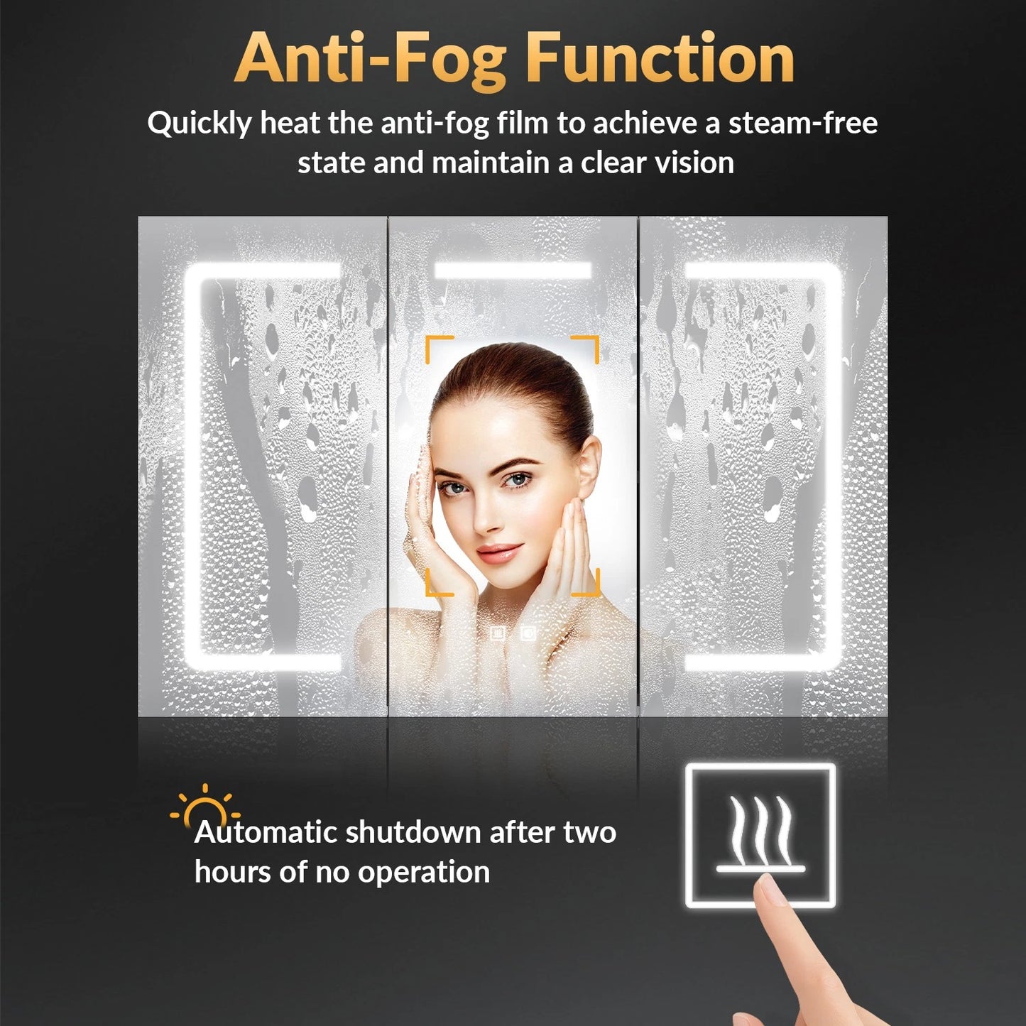 900mm LED Mirror cabinet Shaver Socket Anti Fog Horizontal