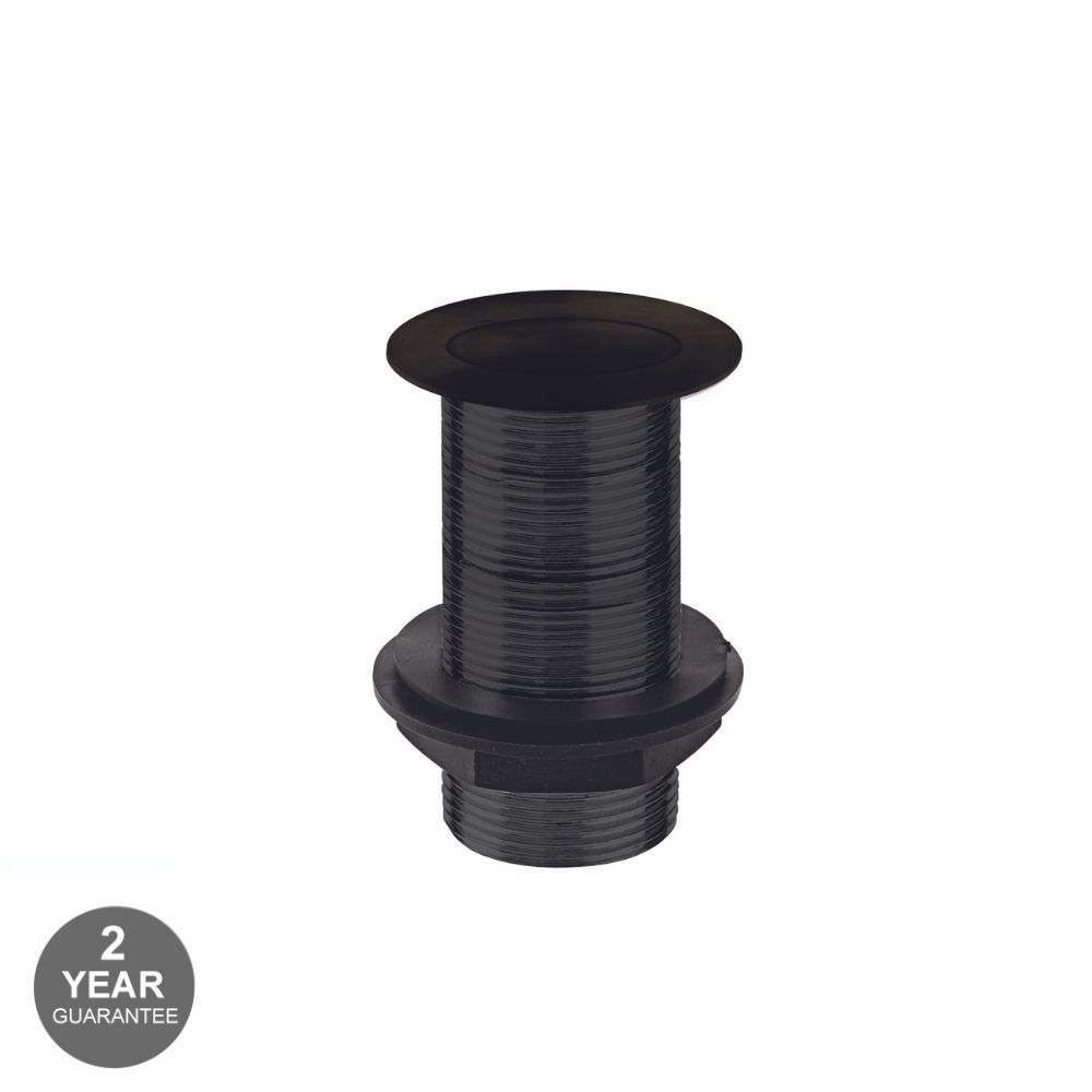 Click Clack Unslotted Basin Waste Black Matt Finish