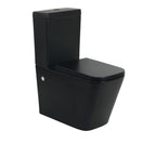 Black Close Coupled Square Rimless Toilet with Soft-Close Seat