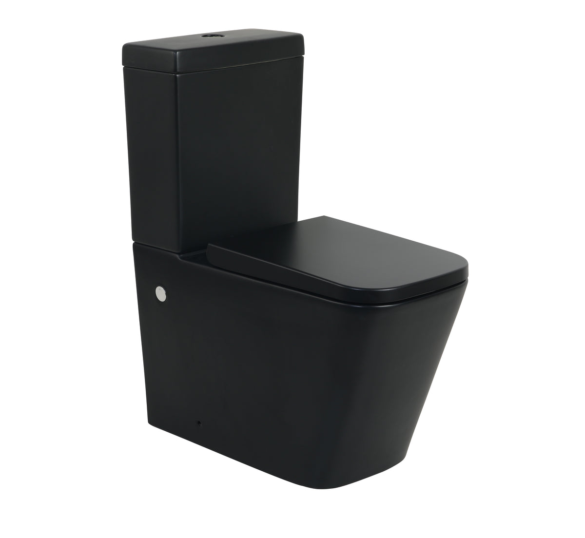 Black Close Coupled Square Rimless Toilet with Soft-Close Seat