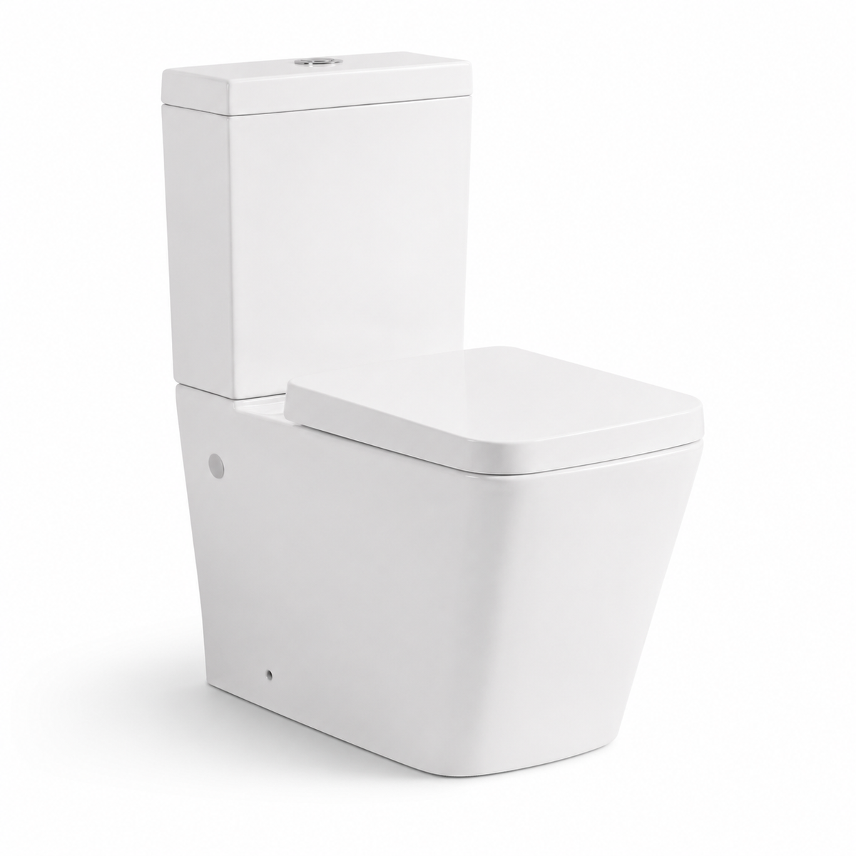 Close Coupled Soft Close Seat Square Rimless Toilet