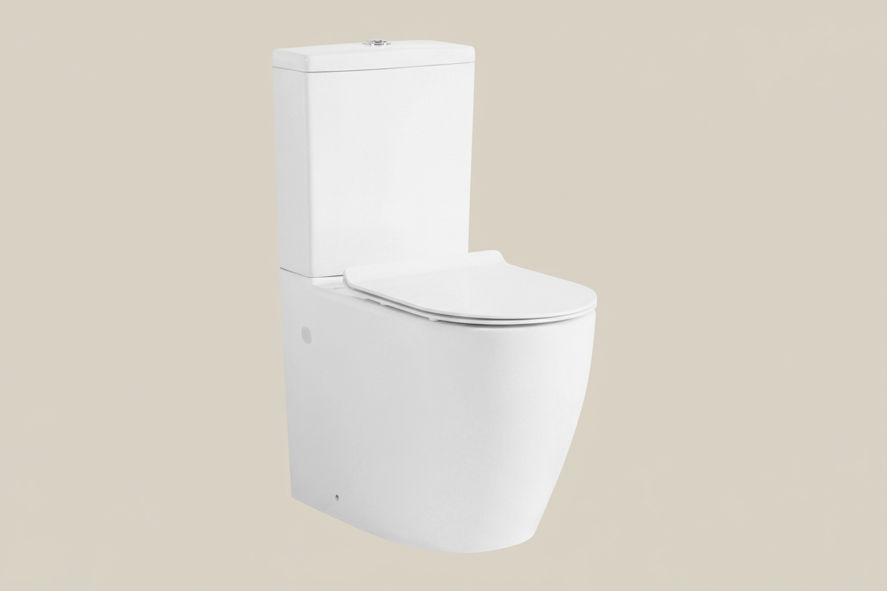 021 Comfort Height Closed Coupled White Gloss WC Toilet Incl. Soft Closing Seat