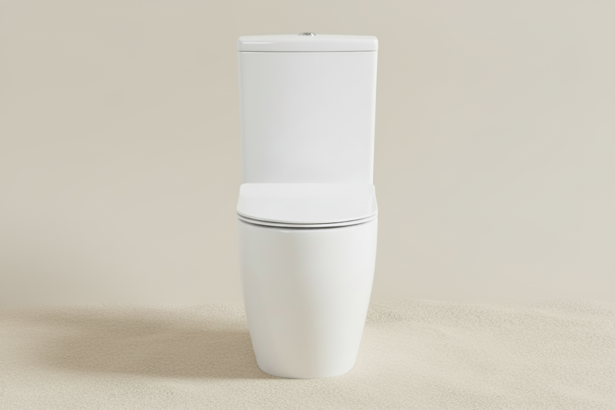 021 Comfort Height Closed Coupled White Gloss WC Toilet Incl. Soft Closing Seat