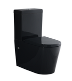 Black Rimless Close Coupled Toilet