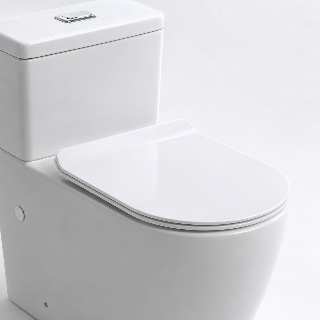 027R D-Shape Rimless Close Coupled Toilet