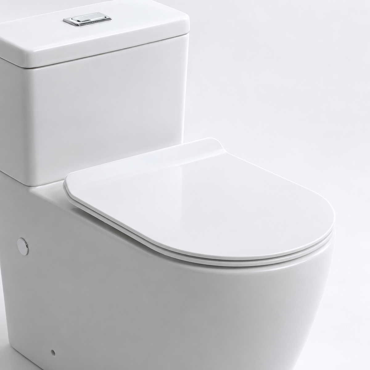 D-Shape Semi Comfort Height Rimless Close Coupled Toilet