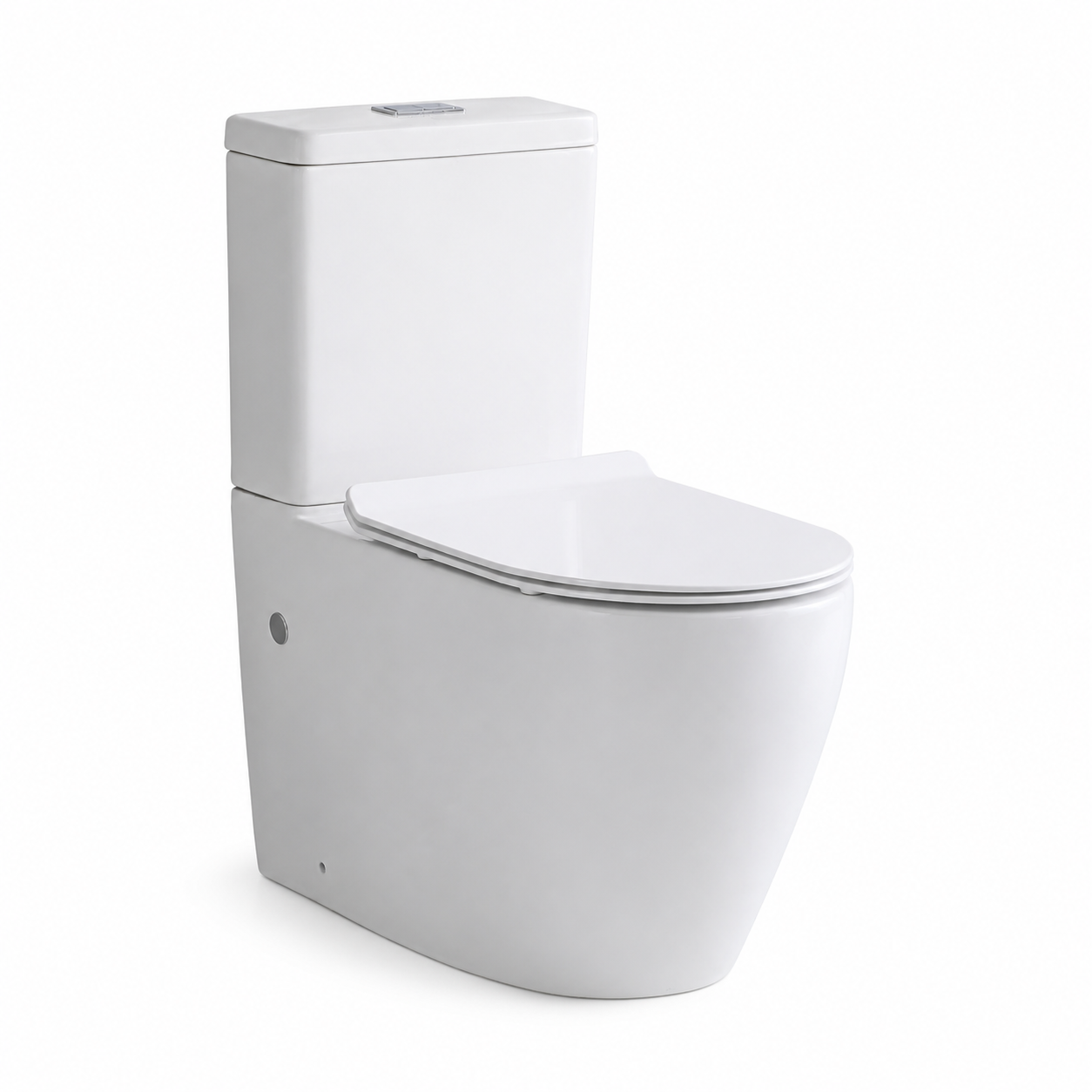 027R D-Shape Rimless Close Coupled Toilet