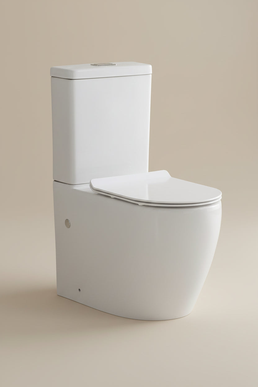 027 Closed Coupled White Gloss WC Toilet Incl. Soft Closing Seat