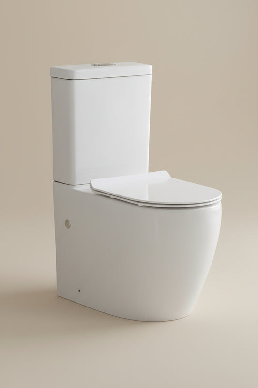 027 Closed Coupled White Gloss WC Toilet Incl. Soft Closing Seat