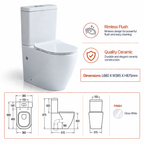 D-Shape Semi Comfort Height Rimless Close Coupled Bidet Toilet