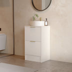 500mm Rectangular Fluted Floor Standing Vanity Unit with Countertop Basin