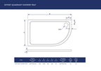 900 x760mm Eco-Stone Offset Quadrant Left Hand Shower Tray
