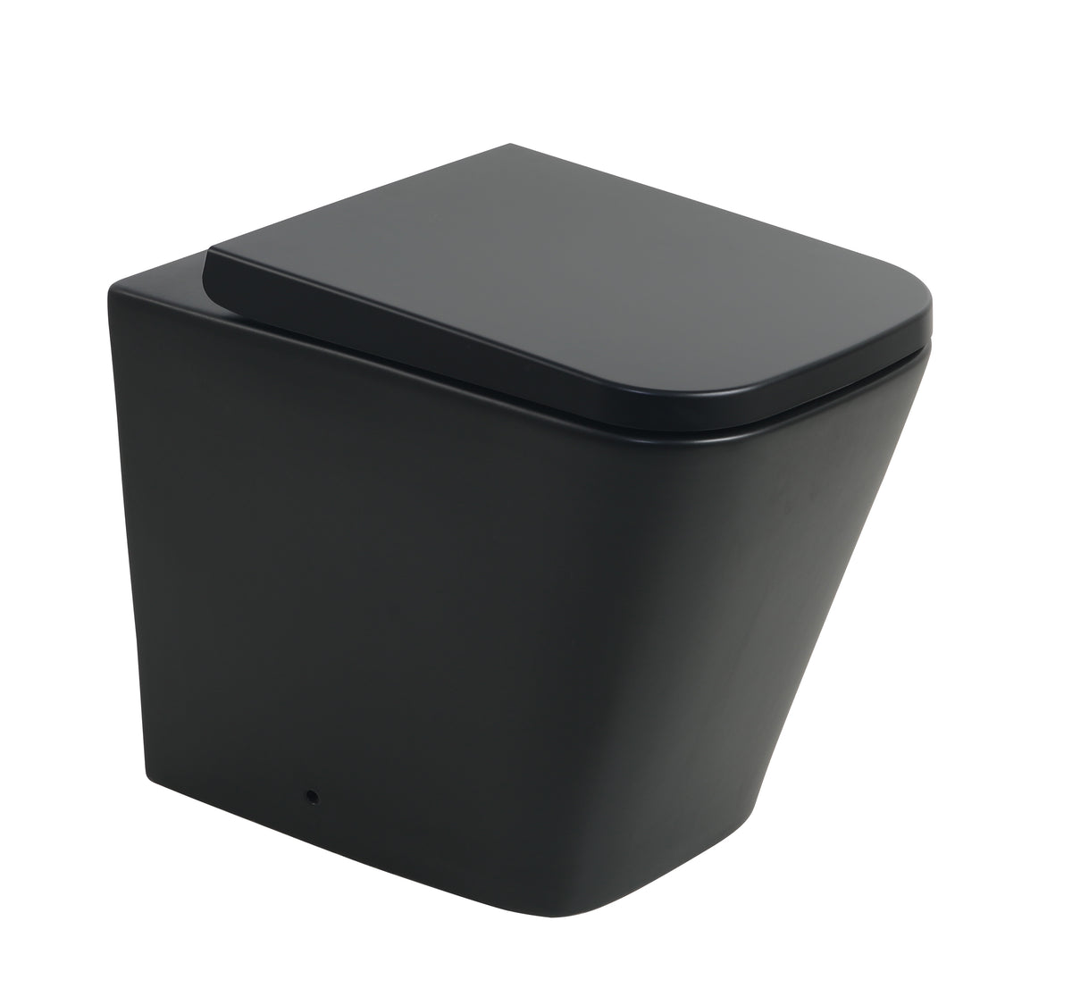 Black Square Short-Projection Back-to-Wall Toilet with Soft-Close Seat