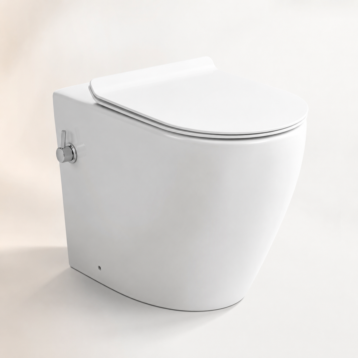 Comfort Height Back-to-Wall Round Rimless Bidet Toilet