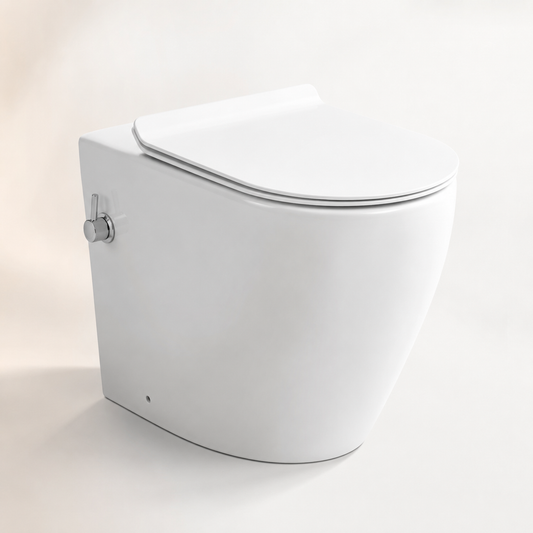 Comfort Height Back-to-Wall Round Rimless Bidet Toilet