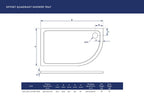 1200 mm x800 mm Eco-Stone Offset Quadrant Right Hand Shower Tray