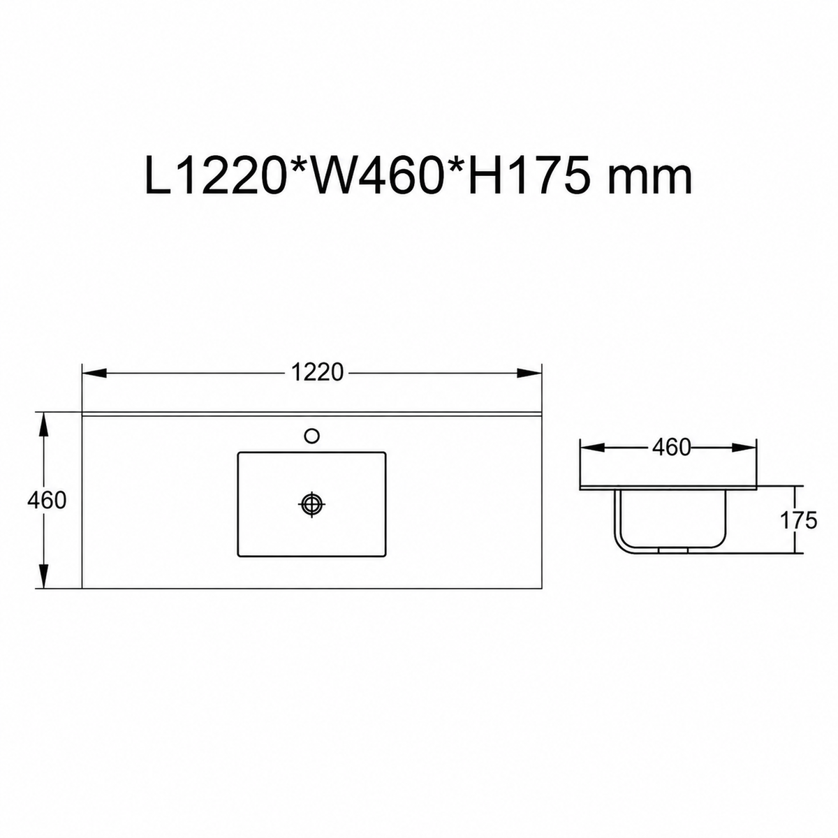 1200mm Slim Vanity Basin