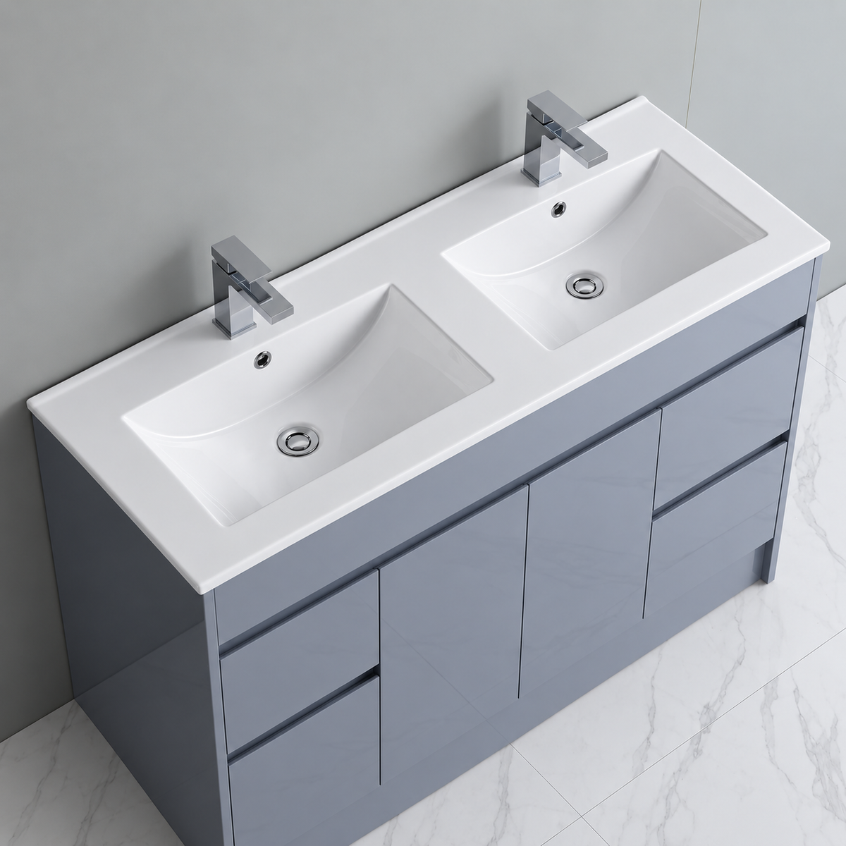 1200mm Double Bowl Slim Vanity Basin