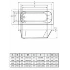 1600mm x 700mm Single Ended Acrylic Bath