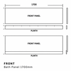 1700mm Front Bath Panel with Plinth