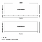 1800mm Front Bath Panel with Plinth