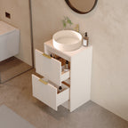 500mm Rectangular Fluted Floor Standing Vanity Unit with Countertop Basin
