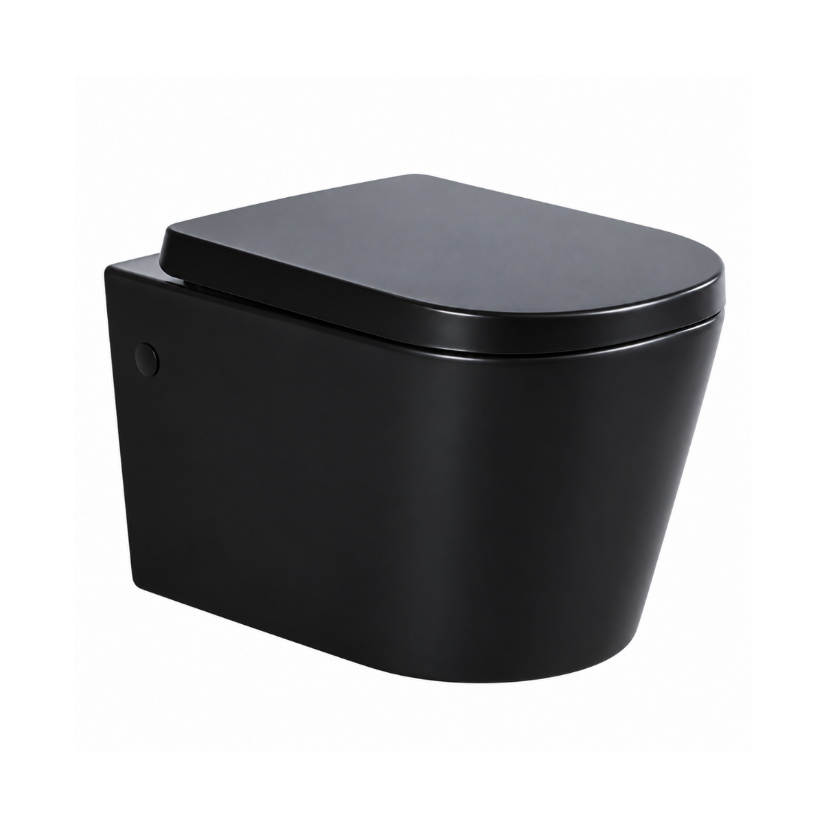 Wall Hung Rimless Toilet with Seat - Matt Black