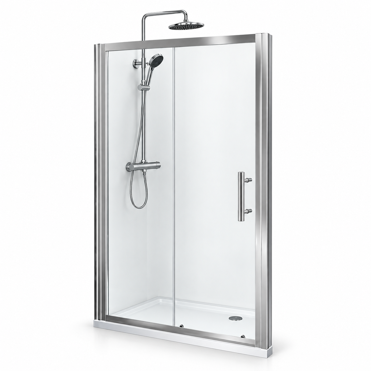 Alexa 6mm Single Sliding Shower Door 1500 mm x 1900 mm High