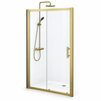 Alexa Brushed Brass 6mm Single Sliding Shower Door 1100mm x 1900mm High