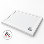 Anti-Slip Rectangular Shower Tray - White